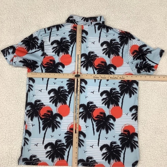 Men’s Greenside Golf Tropical Palm Tree Golf Polo Short Sleeve Shirt Size XXL - Picture 4 of 4